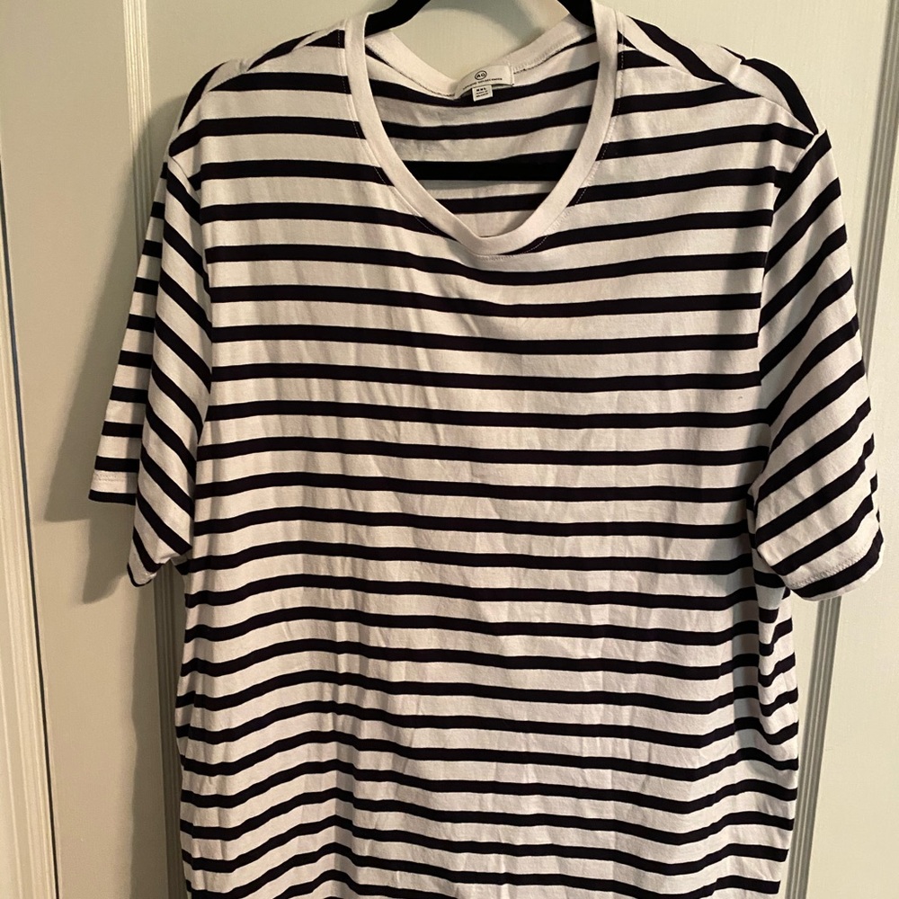 Black and white striped top